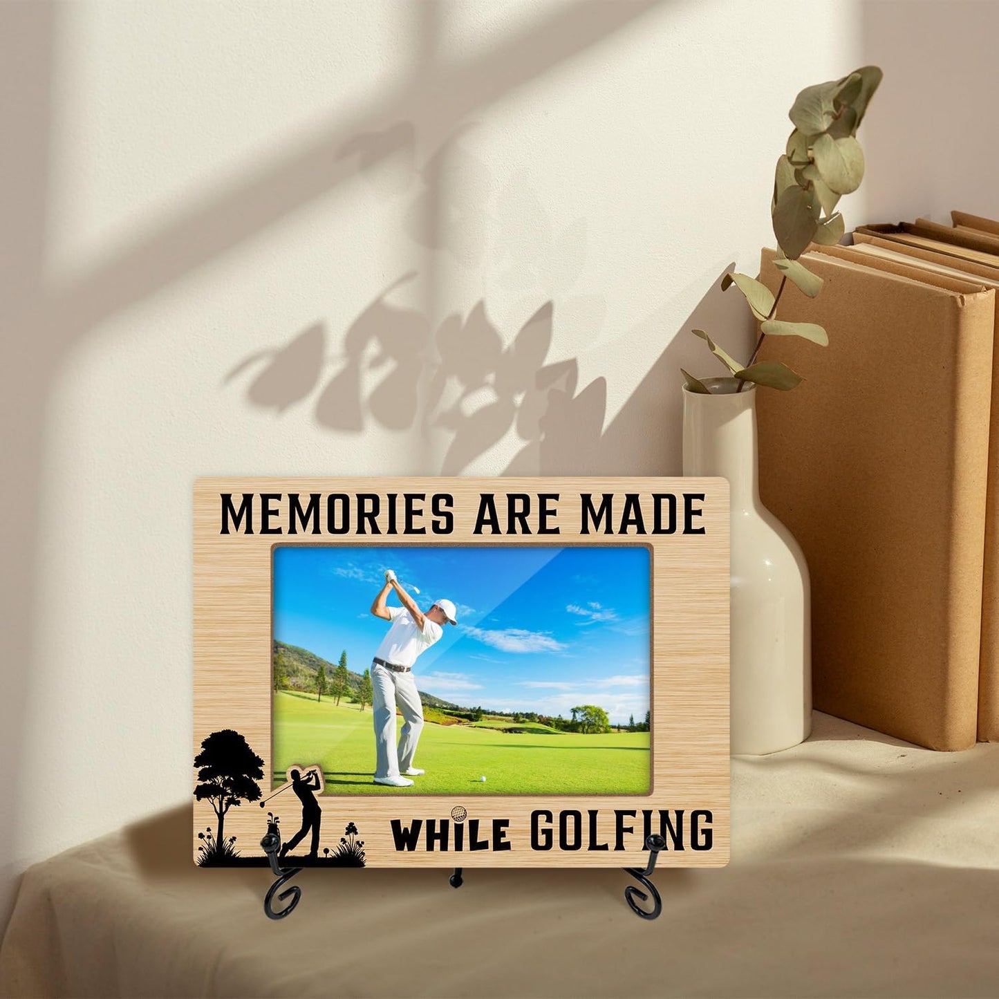 Golf Picture Frame-Memories Are Made While Golfing, Friendship Gifts for Friends Coworkers, 4x6 Photos Frame with Stand for Home Office Tabletop Display Decorations-13