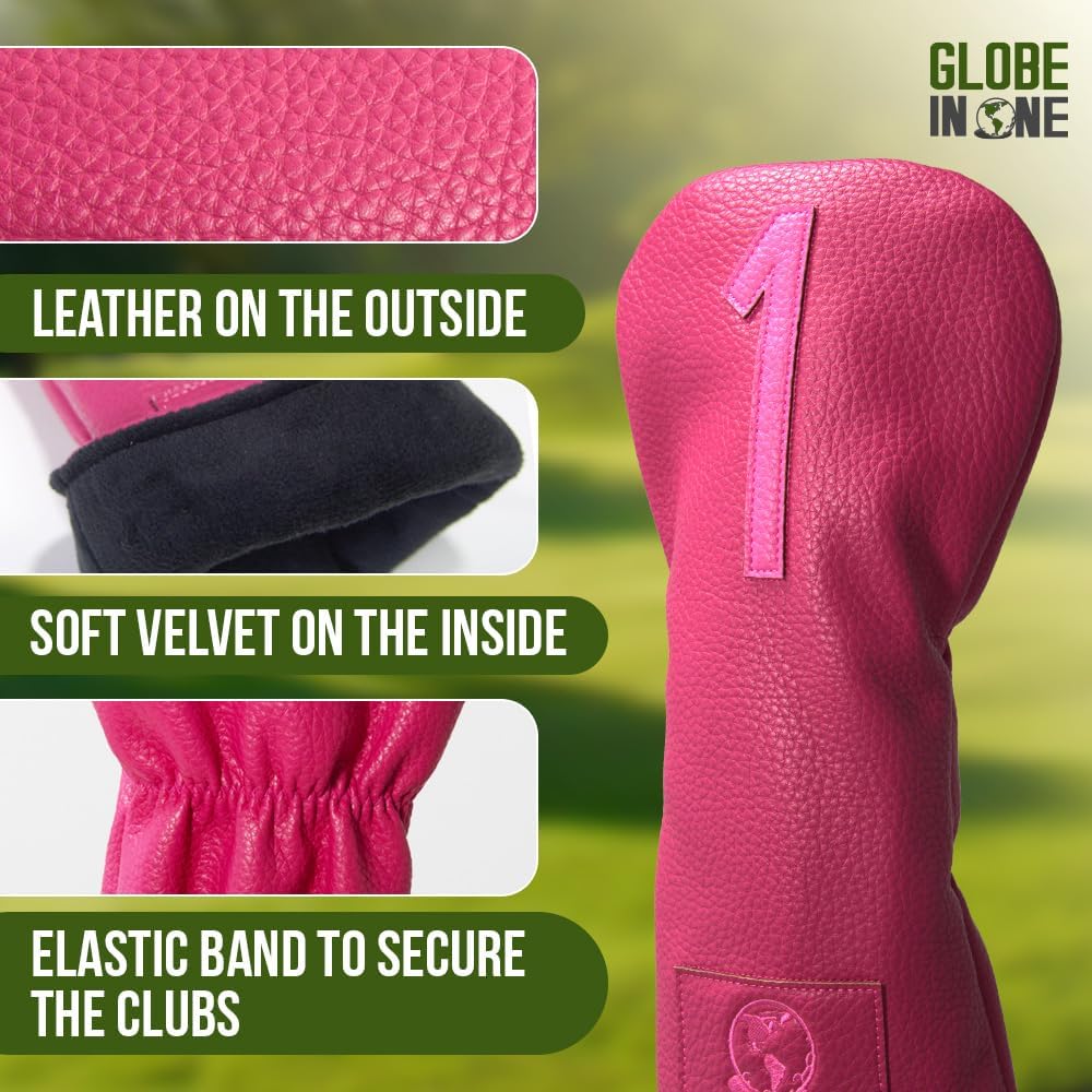 Premium Golf Club Head Covers Set of 4 Fits Drivers Fairways Hybrids 1, 3, 5 and X