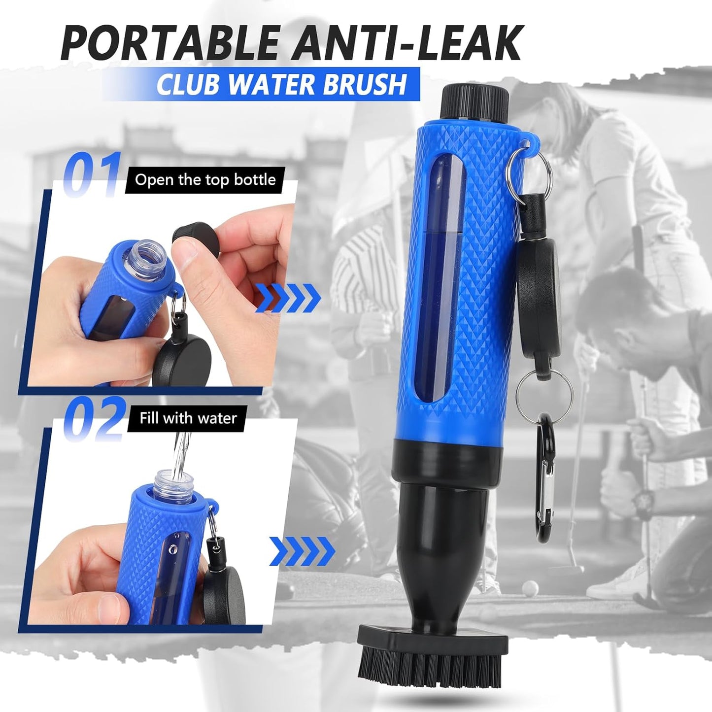 Golf Club Cleaning Kit with Golf Club Cleaner with Water Golf Towel Divot Repair Tool Groove Sharpener Golf Ball Alignment Kit Complete Golf Cleaning Kit Golf Accessories for Women Men