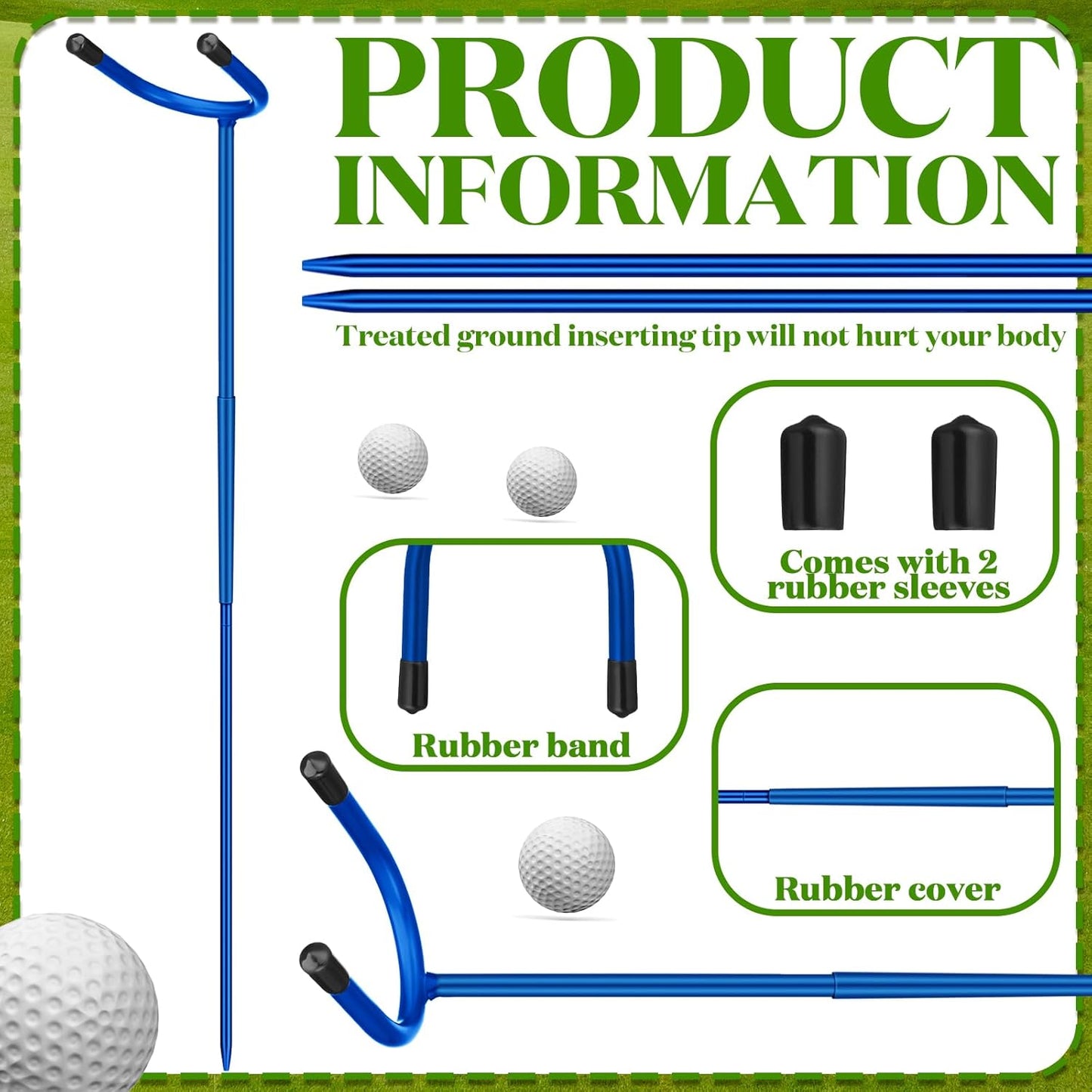 U Shaped Golf Club Holder Detachable Golf Club Stand Made of Stainless Steel Keeps Your Clubs Clean, Dry and Visible, Soft Rubber Covered Metal Golf Club Stand Easy to Carry