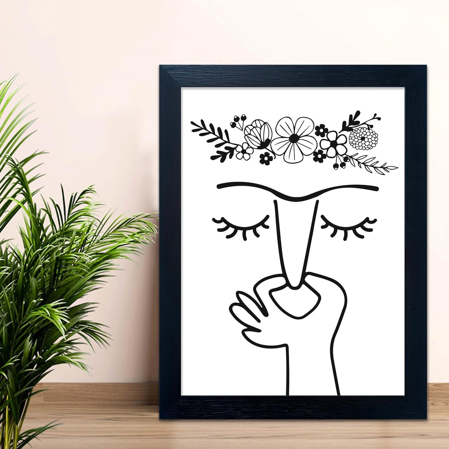 Bathroom Decor Wall Art Framed Funny Bathroom Sign Accesorries Humorous Guest Toilet Art Decor Modern Minimalistic Black and White Canvas Print Picture Painting