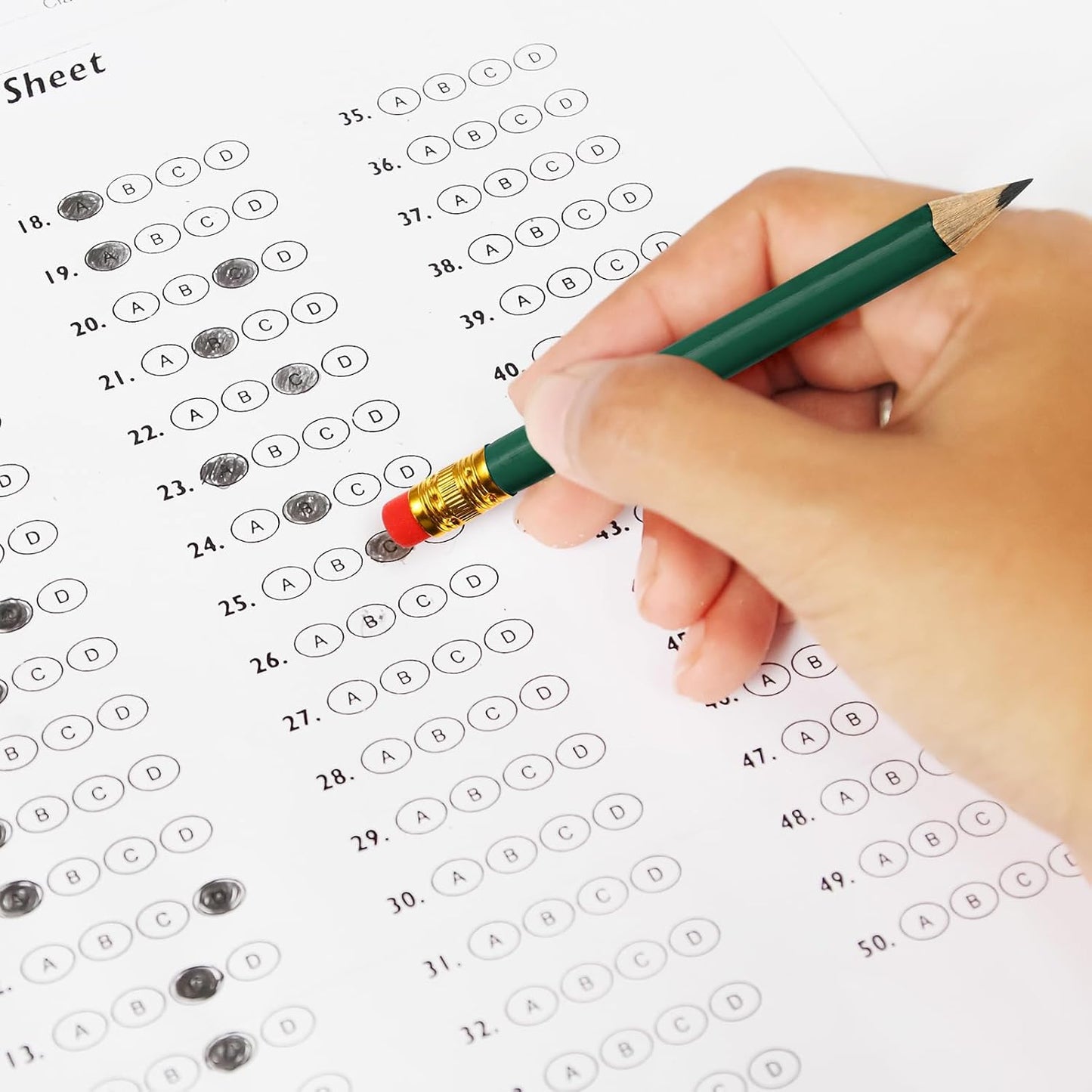 Outus 72 Pieces Golf Pencils Half Pencils with Eraser Mini Bulk Short #2 HB Pre Sharpened for Bridal Shower Wedding Office(Dark Green)