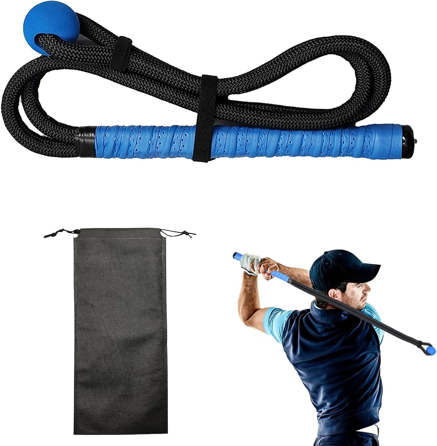 Golf Rope Swing Trainer, Professional Golf Swing Training Aid for Improving Speed, Tempo, Rhythm, Flexibility, Strength for Golfers, Golf Training Tool for Indoor/Outdoor Practice