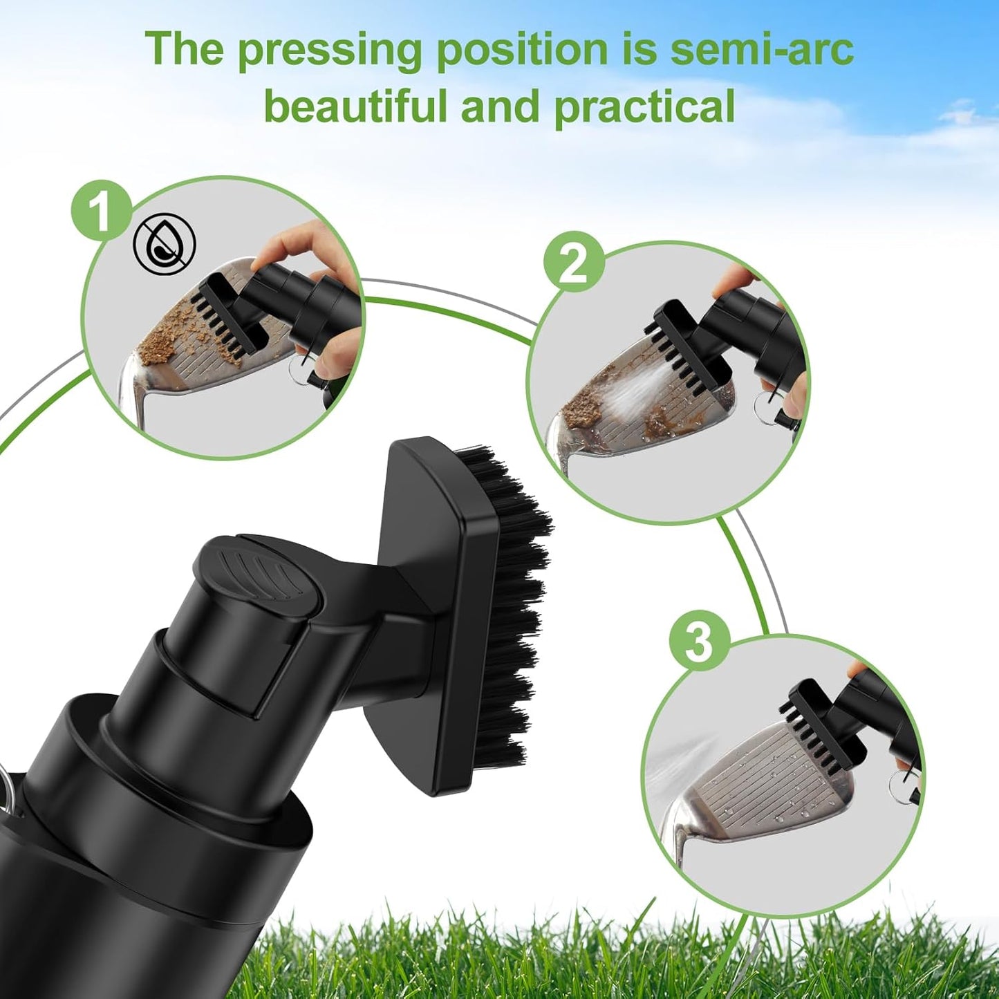 Premium Golf Club Cleaner Brush with Pressurized Water Sprayer – 5OZ Portable Club Brush for Quick Cleaning, Ideal Golf Accessories for Men – Caddy Splash Design