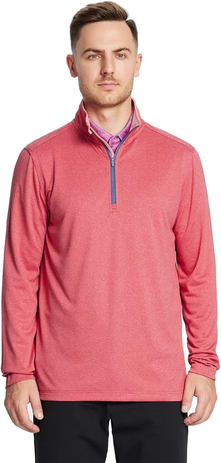 M MAELREG Quarter Zip Golf Pullover Men Dry Fit Long Sleeve Performance Wicking Mock Neck 1/4 Zip Pullover Mens Sweatshirt