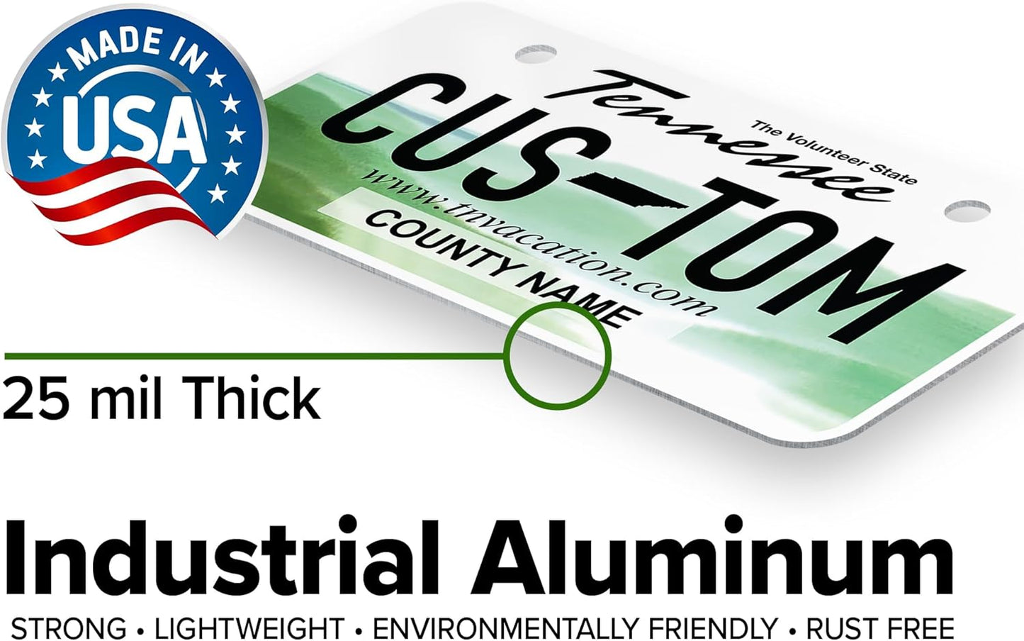 Mini License Plates, Personalized License Plates, Custom for Car, Bikes, ATV, Kids Car, Golf Cart, Jeep, 2x4 Inch, Rust-Free Fade Resistant Aluminum, USA Made by My Sign Center (Tennessee)