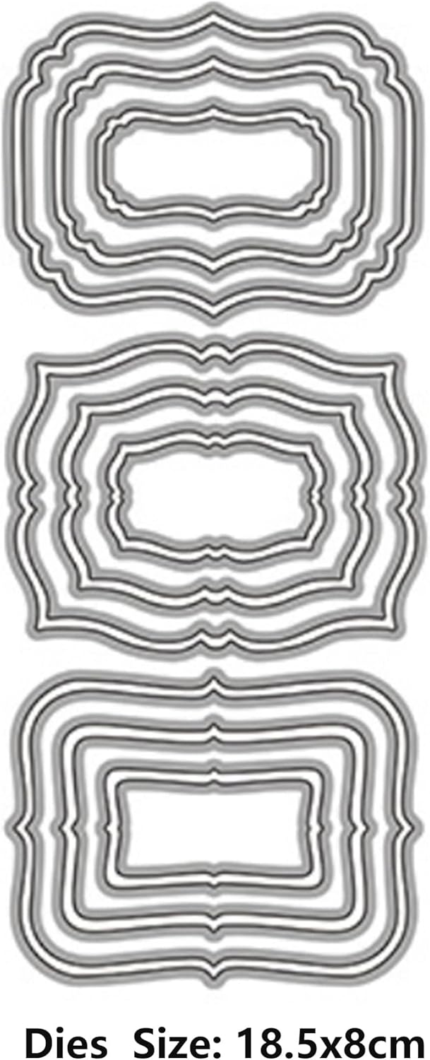 Lapoo Cutting Die for Scrapbooking, 3D Backgrounds Frame New Cutting Dies DIY Album Card Making Decor Paper Craft Metal Die Cuts Party Decorations (9 Flower Borders 7.3 x 3.1 in)