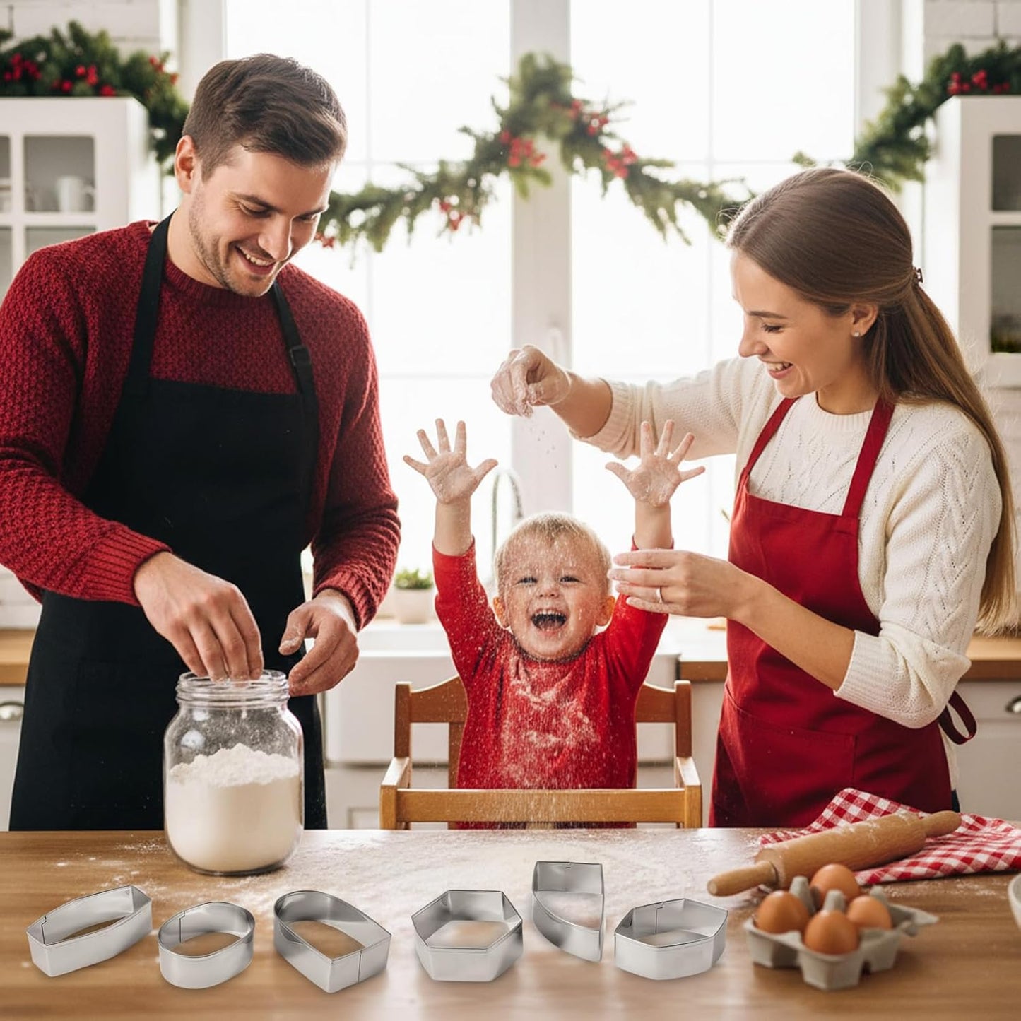 6 Piece Geometric Plaque Cookie Cutter Set Stainless Steel Plaque Cookie Cutter Wedding Cookies Cutters Cookies Cutters Variety Pack Cookiess Cutterss Shape for Baking