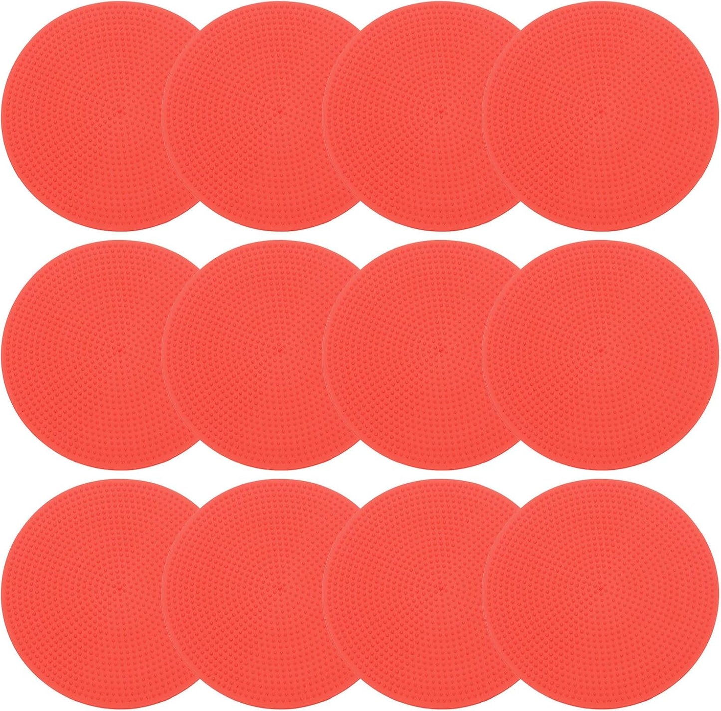 PATIKIL 4 Inch Poly Spot Markers, 12Pcs Non Slip Rubber Floor Dots with Storage Bag Flat Agility Cones for Sports Training Basketball Football