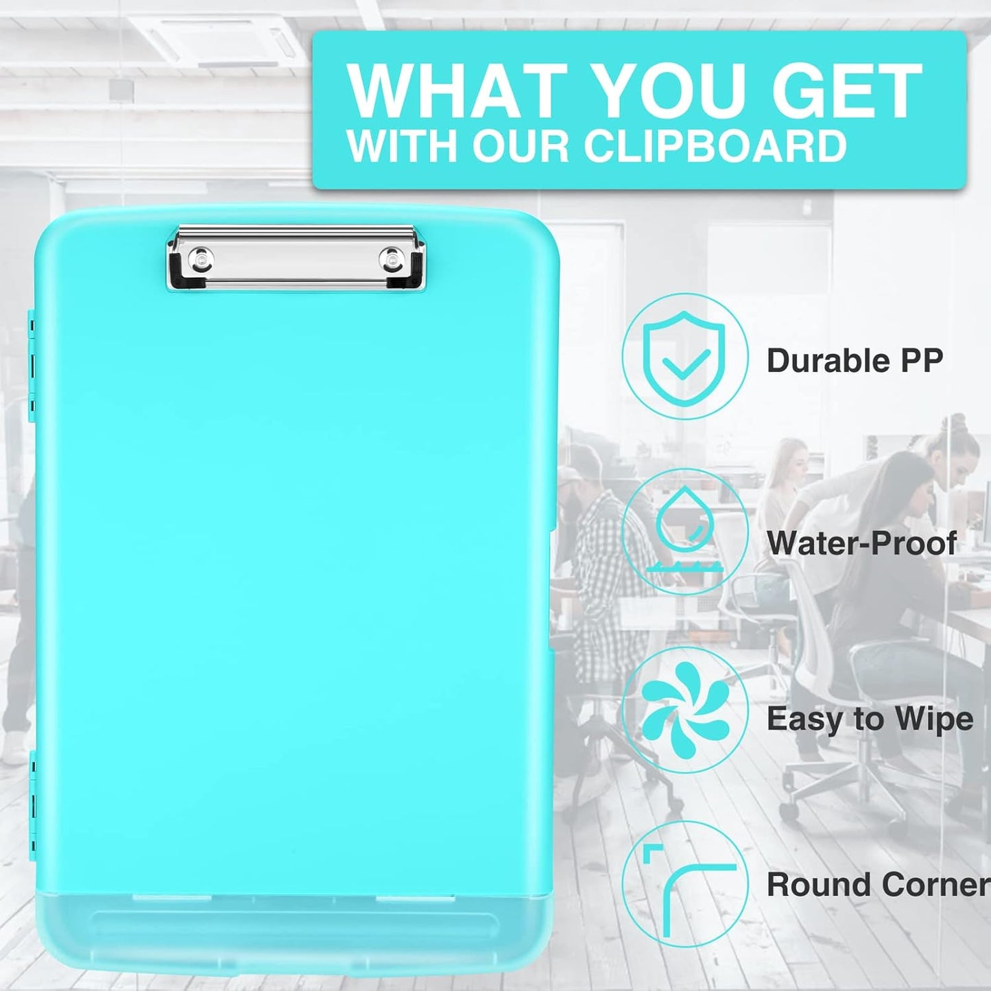 Sooez Clipboards with Storage, High Capacity Clip Boards 8.5x11 with Storage, Heavy Duty Nursing Clipboard Folder, Plastic Clipboard with Pen Holder for Women Teachers Work, School & Office Supplies