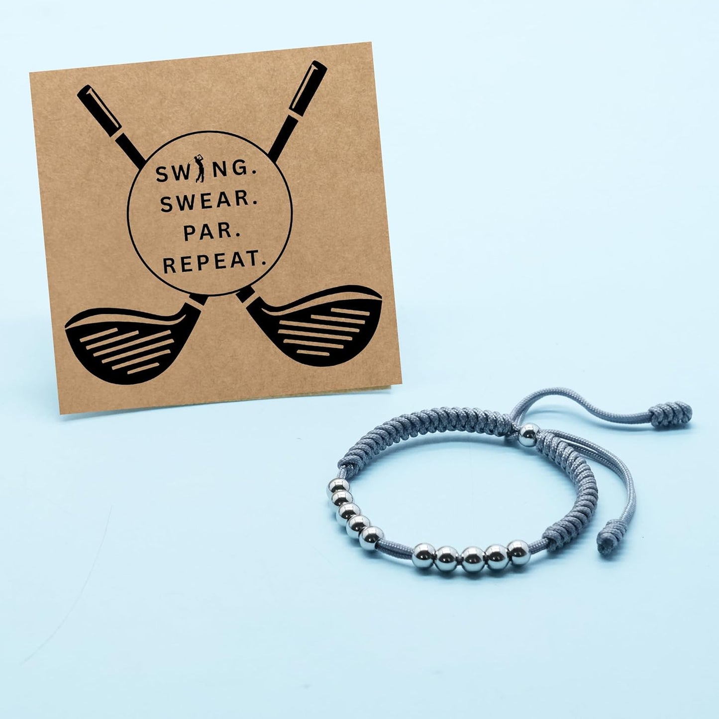 LAMIBEE Premium Golf Stainless Steel 10 Bead Score Counter Bracelet, Golf Stroke Count Bracelet, Resizable Easy Adjust Golf Round Scoring Tracker, Durable Stylish Golf Accessory