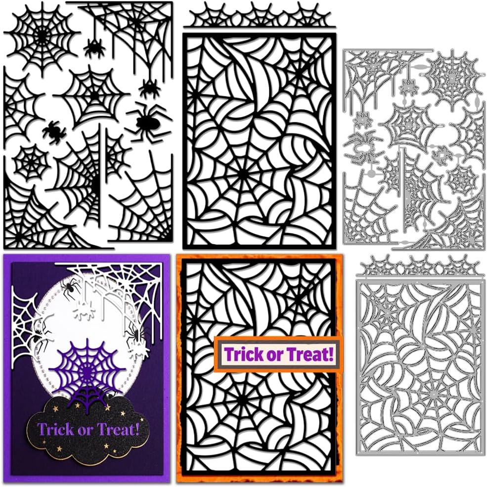 MAYJOYDIY Halloween Spider Web Metal Cutting Die Cuts DIY Crafts Cobweb Scrapbook Paper Cards Cutting Dies Cut Stencils for DIY Embossing Card Making Book Tags Decorative Paper Dies Scrapbooking