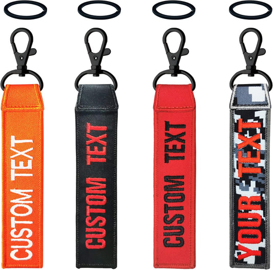 Custom Luggage Tags, Custom Personalized Luggage tag Name, Embroidery Key Ring Accessories for Car, Luggage, Crate,Gear