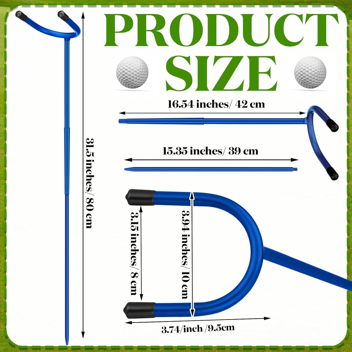 U Shaped Golf Club Holder Detachable Golf Club Stand Made of Stainless Steel Keeps Your Clubs Clean, Dry and Visible, Soft Rubber Covered Metal Golf Club Stand Easy to Carry