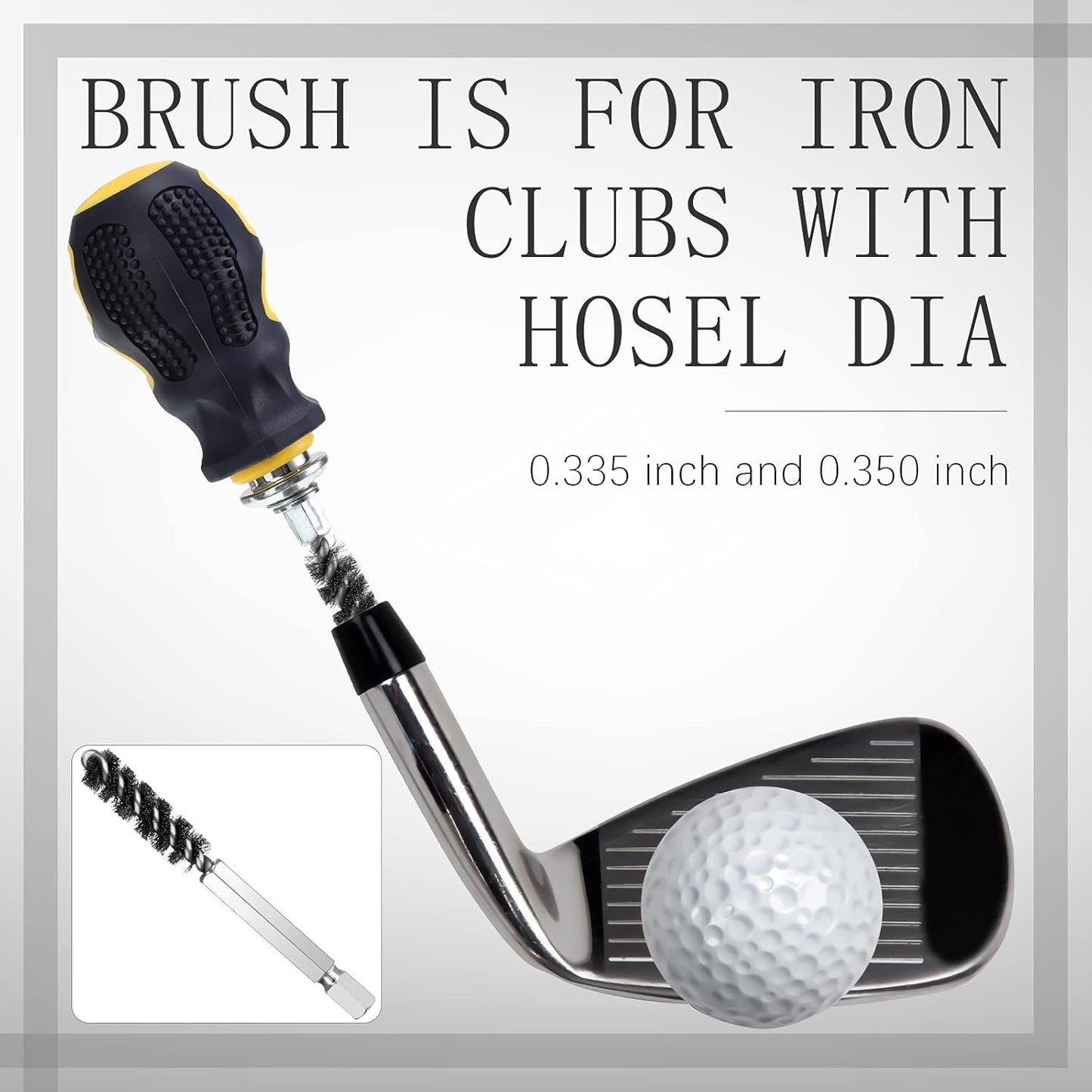 Hotop Golf Clubs Head Hosel Brush Golf Shaft Ferrules Brush Wire Brush Cleaning Tool Electric Drill Wire Brush for Iron and Wood (2 Pieces)