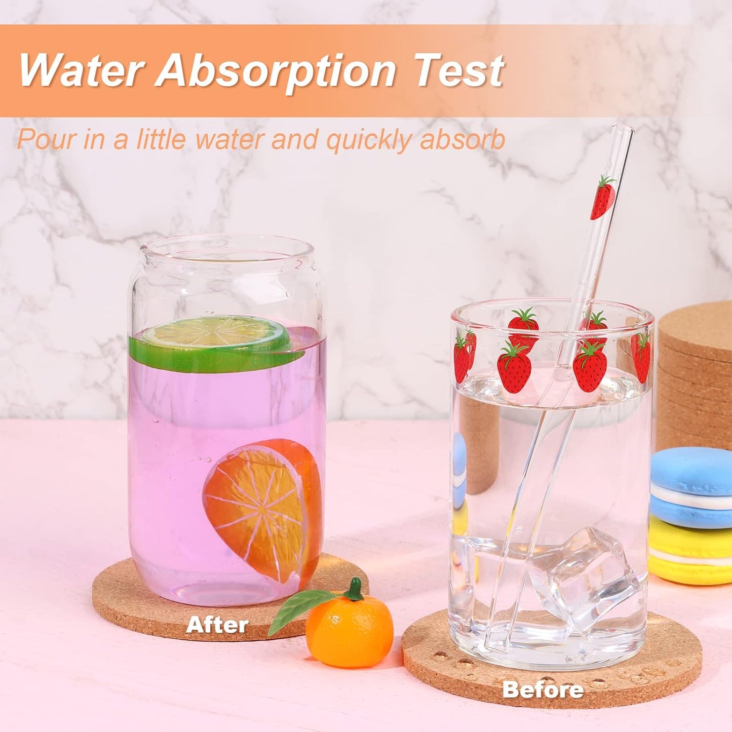 200 PCS Cork Coaster Bulk for Drink Absorbent 4 Inches Tea or Coffee Coaster Set Round Heat Resistant Bar Cup Mat Reusable Table Blank Gift for DIY Craft Holiday Wedding Birthday Party Supply