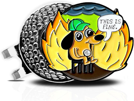 wolph This is FINE Golf Ball Marker Hat Clip – Magnetic & Durable Golf Accessories for Men Women – Funny Golf Gifts to Elevate & Personalize Your Game.