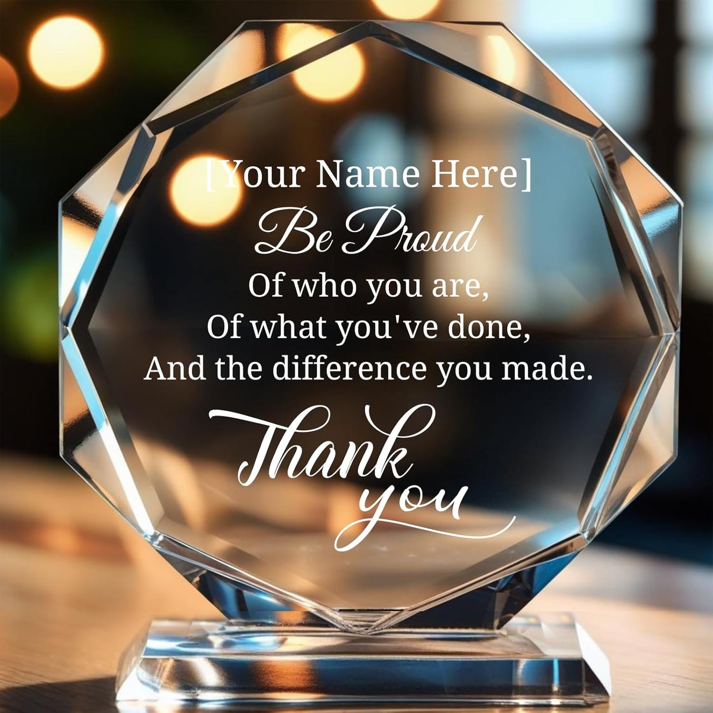 Personalized Crystal Trophy Award – Custom Awards and Trophies for Employees, Coworkers, Boss – Retirement, Farewell, Appreciation, Recognition Gifts – Custom Plaques