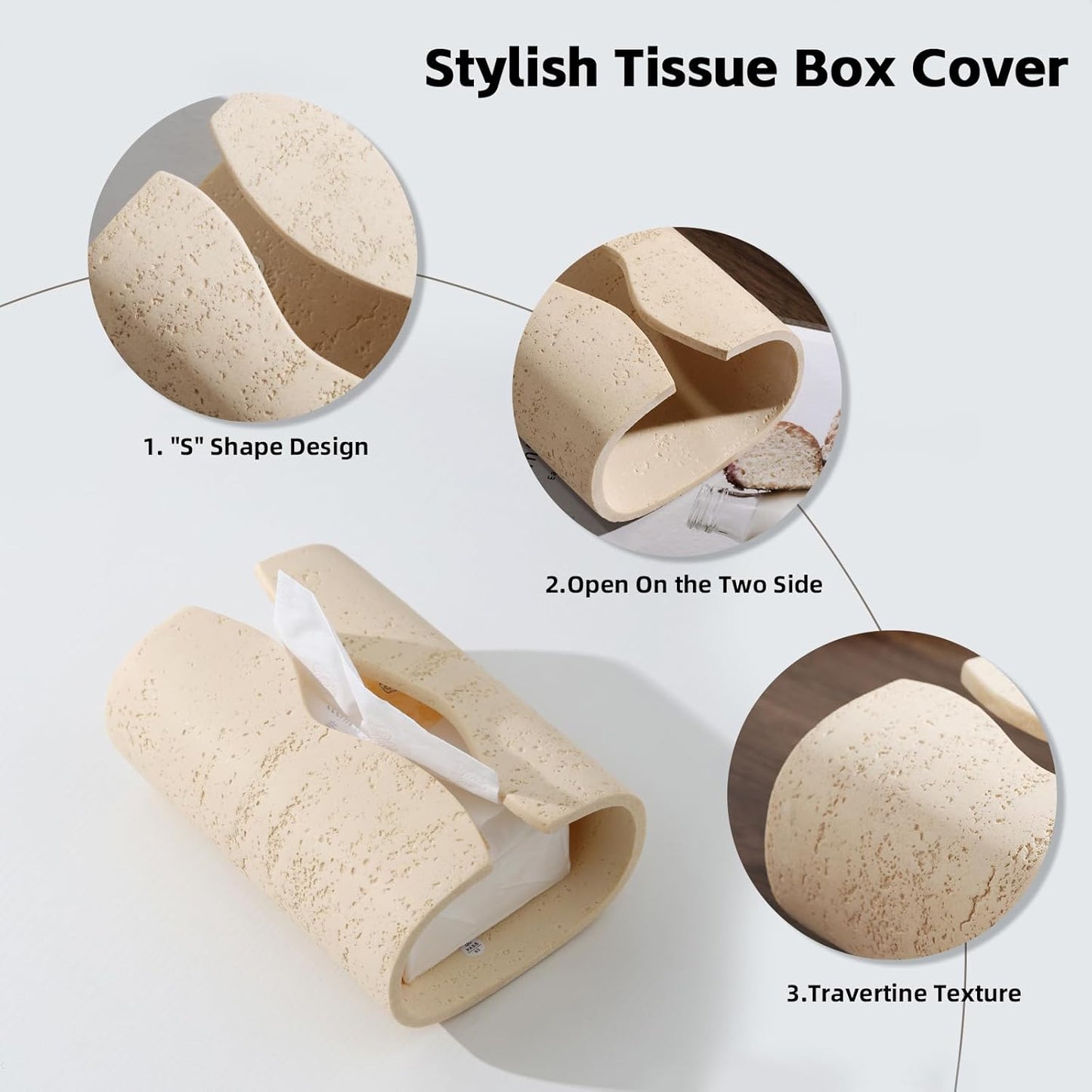 Tissue Box Cover Rectangle, Resin Facial Tissue Holder Covers Toilet Paper Holder, Tissue Holders Decorative Paper Dispenser Home Decor for Bathroom Kitchen Bedroom Living Room Office Yellow
