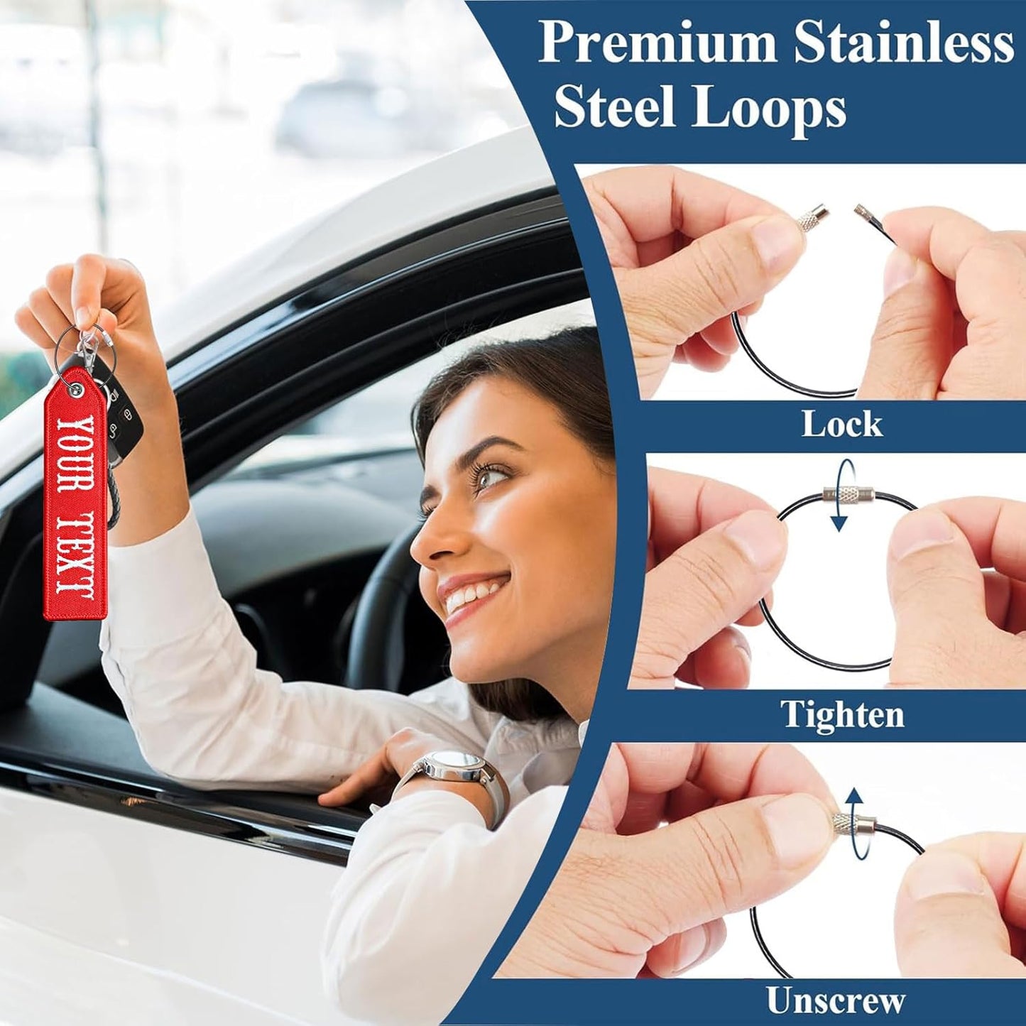 Custom Luggage Tags,1PCS Personalized Embroidered ID Tags for Suitcases & Travel Bags,Travel Suitcases Tags Label with Stainless Steel Loop for Baggage Luggage Bags Keys for Easy Bag Recognition (CO3)