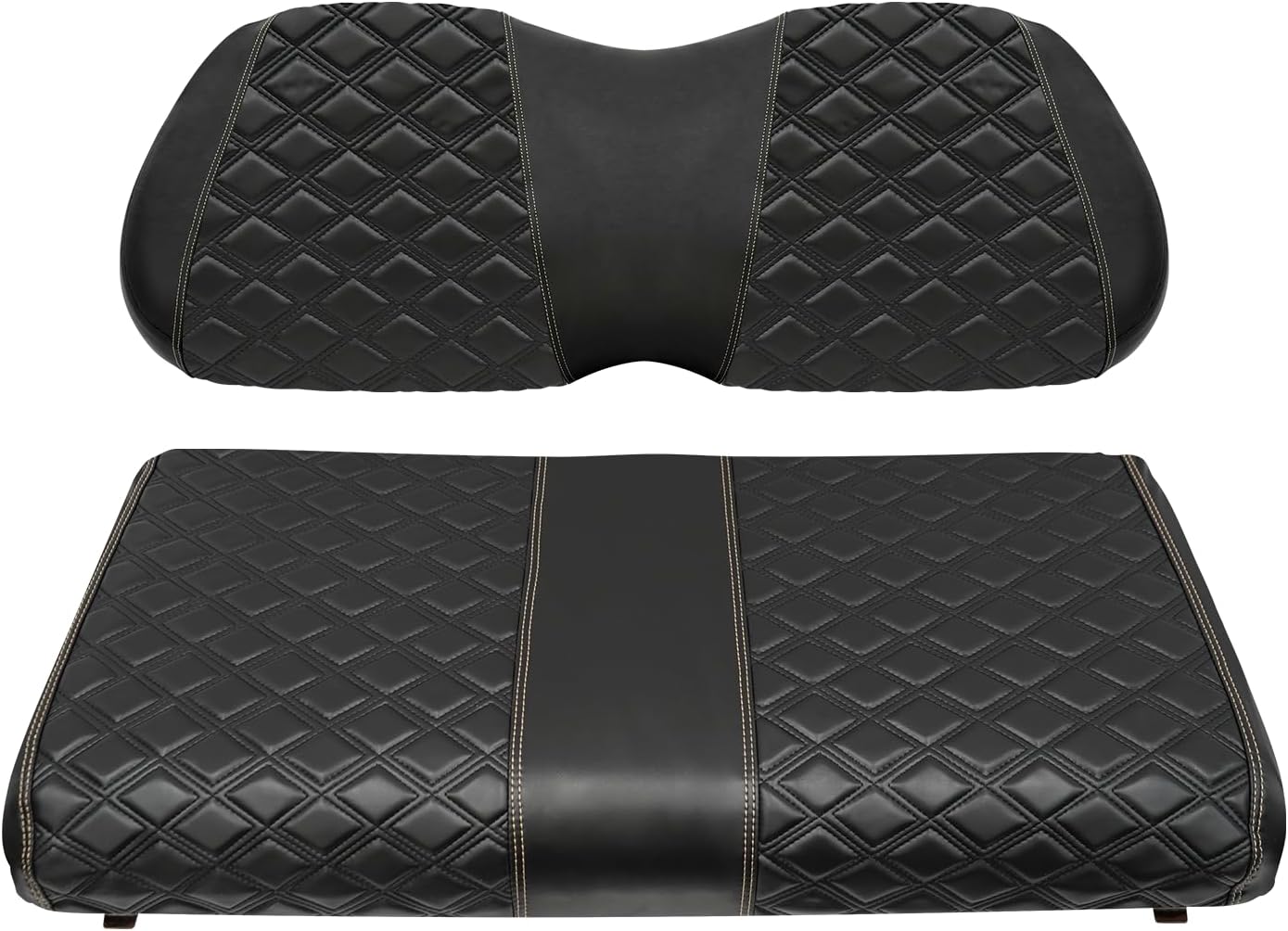 Golf Cart Seat Covers for Club Car Precedent/Onward/Tempo 2004+ Front OEM Universal Seat Cushion, Marine Grade Vinyl Leather Club Car Seat Covers/Easy to Install-Black (2PCS)