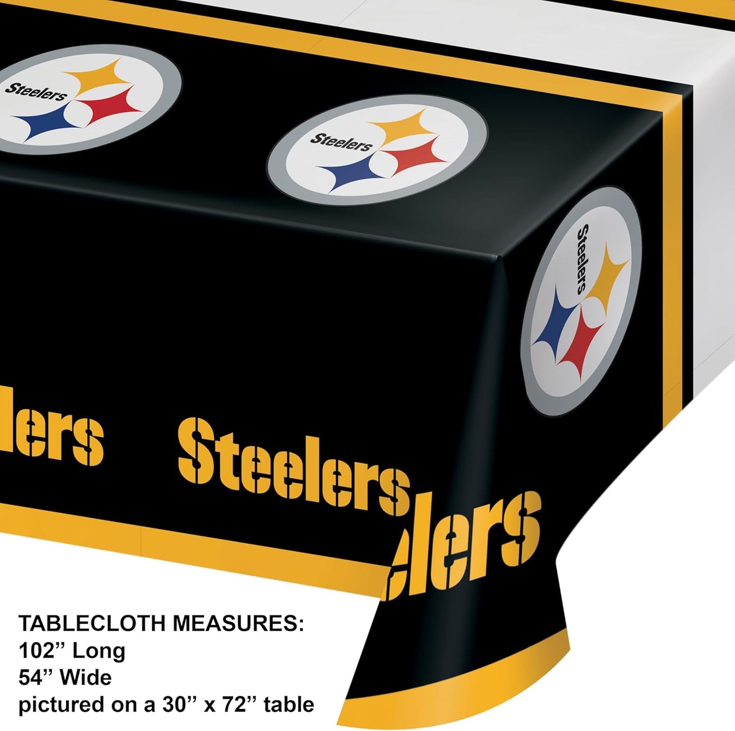 Trendware Pittsburgh Steelers Plastic Tablecloths, 3 ct