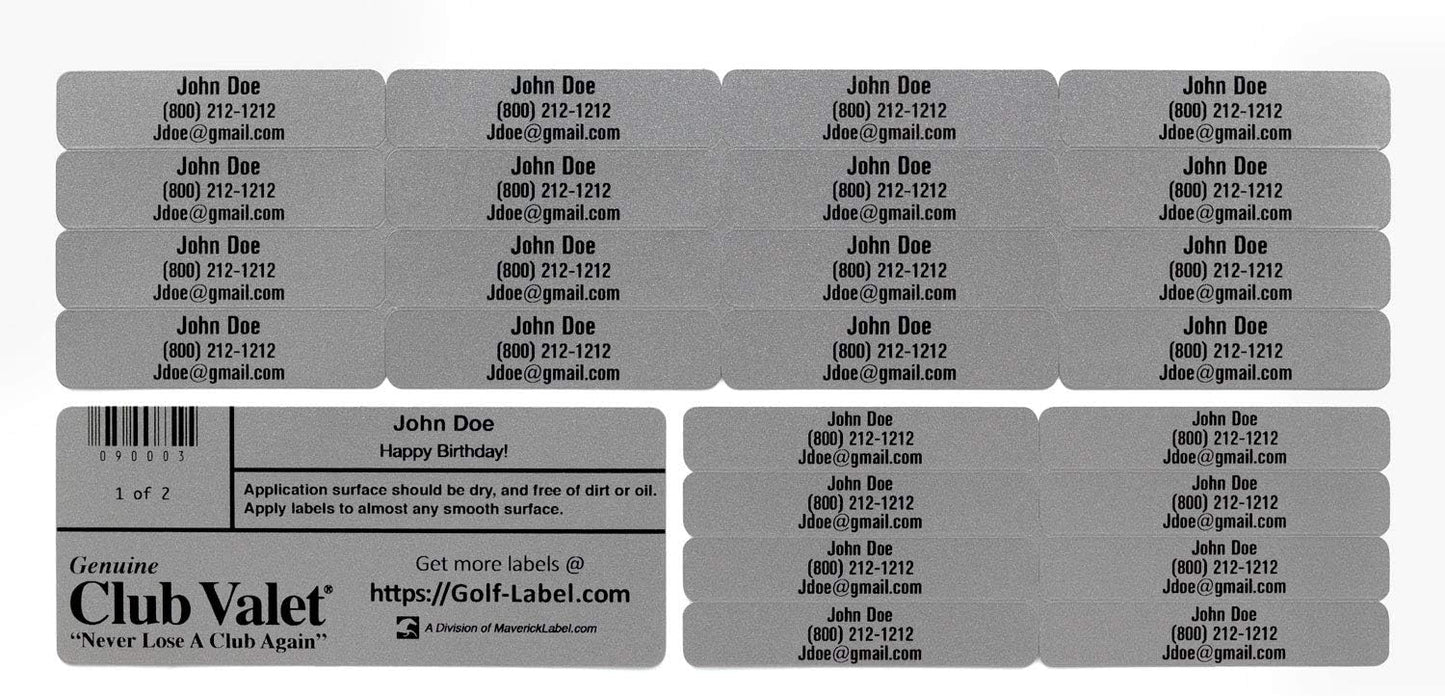 Customized Golf Club Labels – 24 Classy Identification Personalized Labels for Golf Clubs, Tools & More – Weatherproof, Fade Resistant