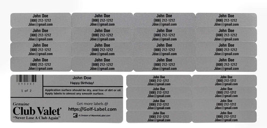 Customized Golf Club Labels – 24 Classy Identification Personalized Labels for Golf Clubs, Tools & More – Weatherproof, Fade Resistant