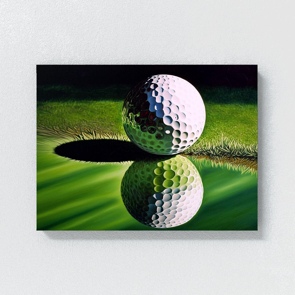 Sense Canvas Golf Ball Green 2 Canvas Art - Home Decor Wall Art Print Poster Painting Small 16x12 / 1.5"