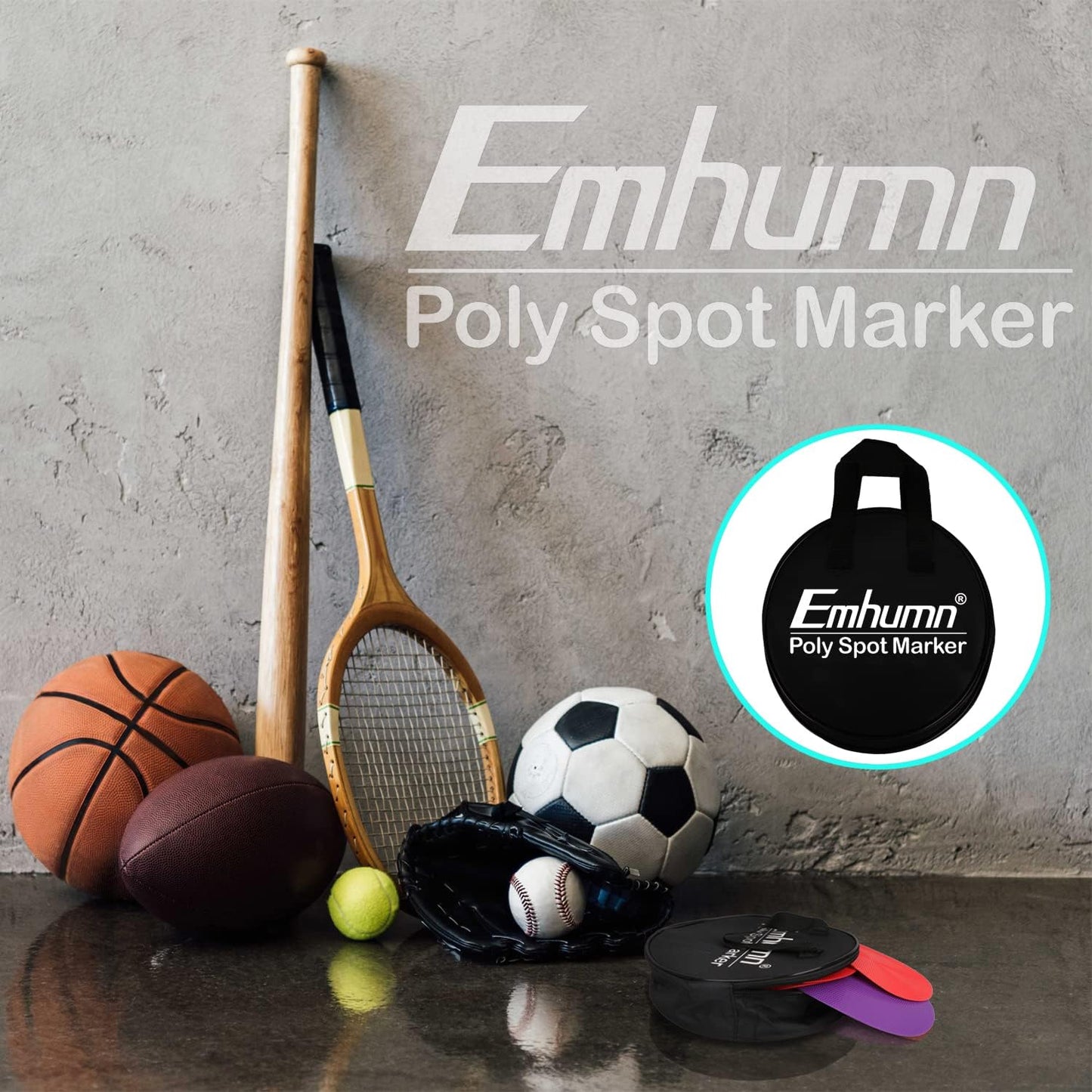 4inch & 9inch Poly Spot Markers for Agility Dot for Gym/PE Training, Dance, 6/12/24 Pcs Round Multiple Color & Size Rubber Non-Slip Spot Marker for Games, Floor Dots and Sport Activities