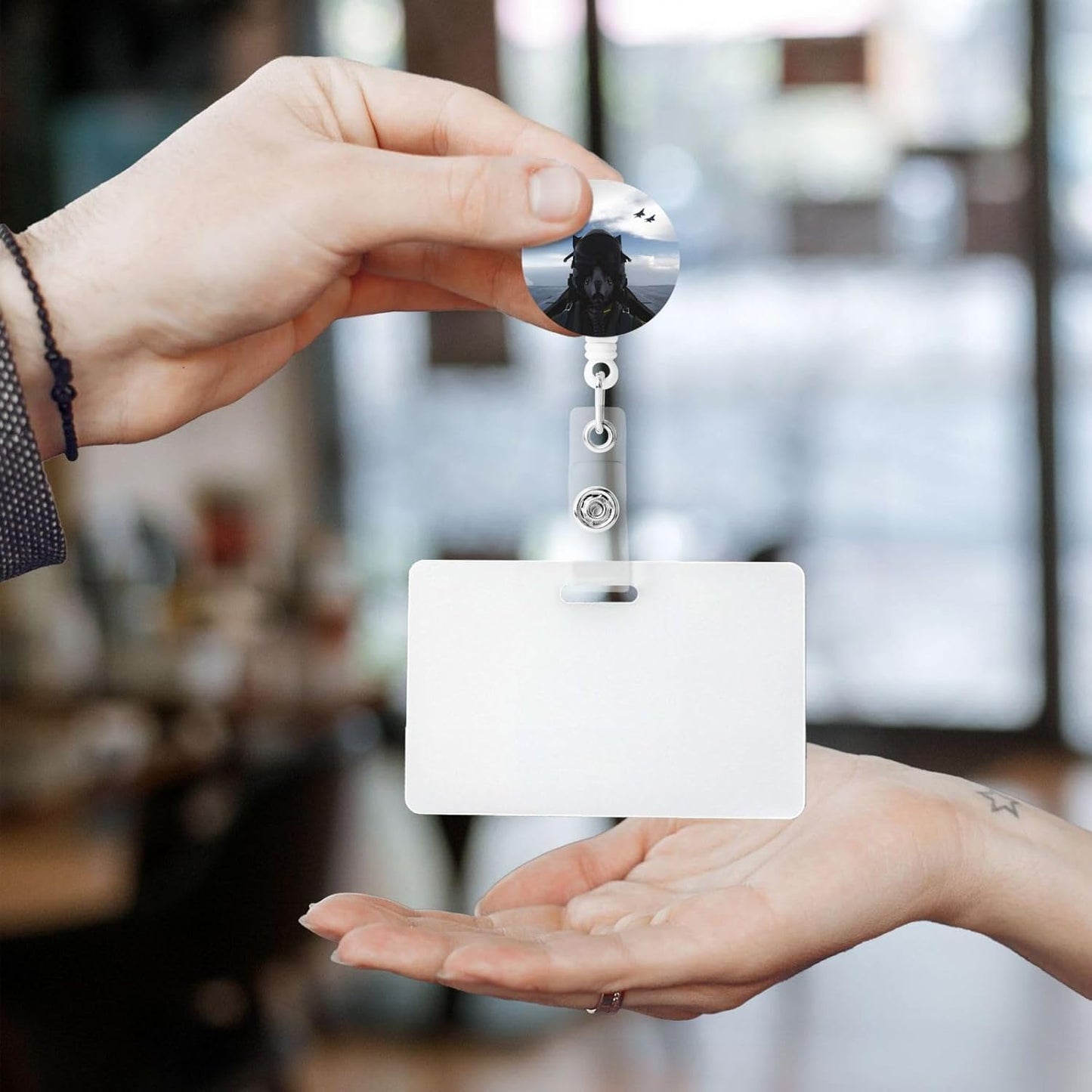 Fighter Pilot Badge Reels Retractable Badge Holder with Clip for Id Name Tag Office Worker Student Teacher Nurse Doctor