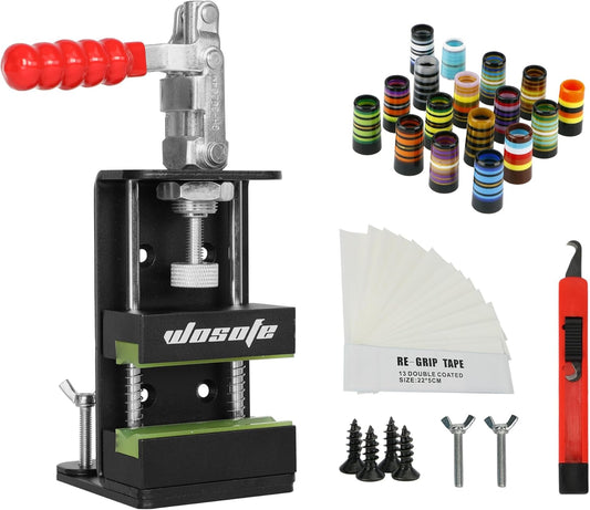 Golf Club Regrip Vise Tool, Professional Golf Grip Kit With Hook Knife And Grip Tapes, 17 Iron Club Ferrules, Golf Club Regripping Kit, Quick Shaft Clamp, Easy To Install, Simple To Operate, Golfer