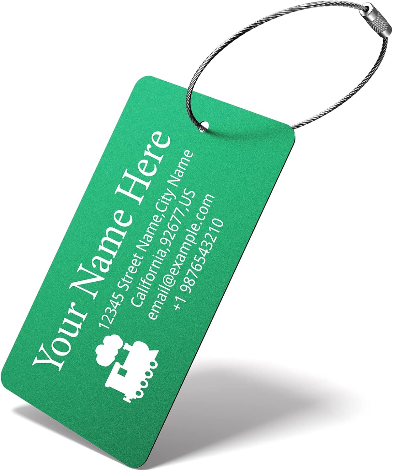 Luggage Tags for Suitcase - Personalized Engraved Metal Tag for Cruise Travel - Custom Name Tags Suitable for Bags and Backpacks(Green)