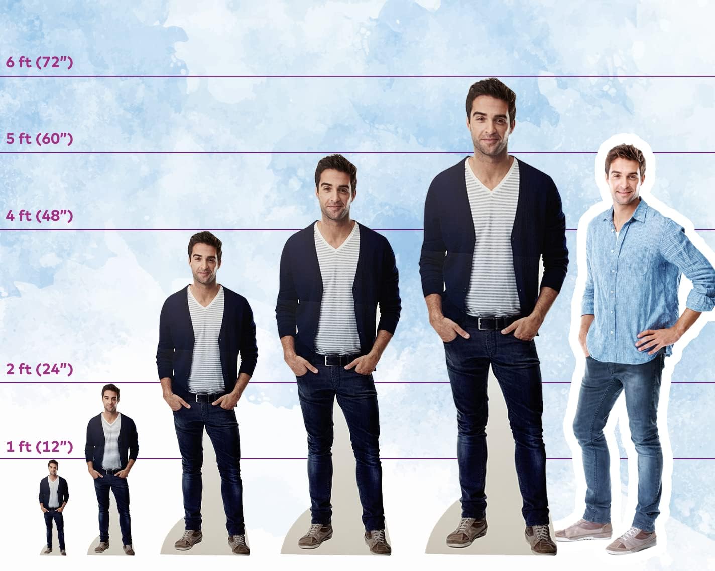 Custom Life Size Foamboard Cutout - Personalized High Resolution Stand Up Custom Cutout Upload Your Own Photo - Perfect for Wedding & Birthday, 1ft to 6ft (Foamboard)