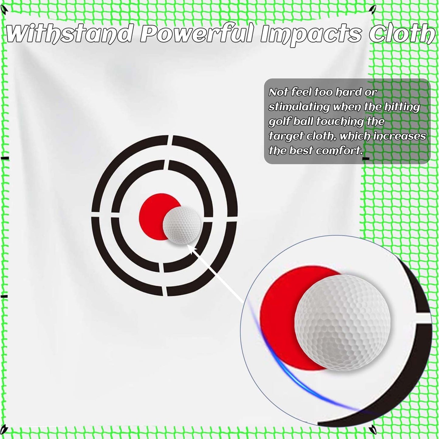 Gagalileo Golf Target Cloth Replacement : Portable Easy Setup with S-Hooks & Ropes, All Golfers Training Accuracy for Backyard & Garage