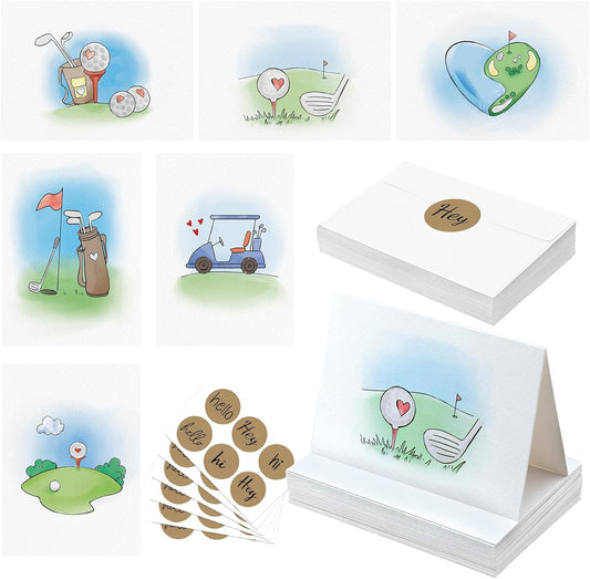 36 Pack Golf Cards Set Golf Love Greeting Cards with Envelopes and Sticker Seals for Him Gifts for Lovers Husband