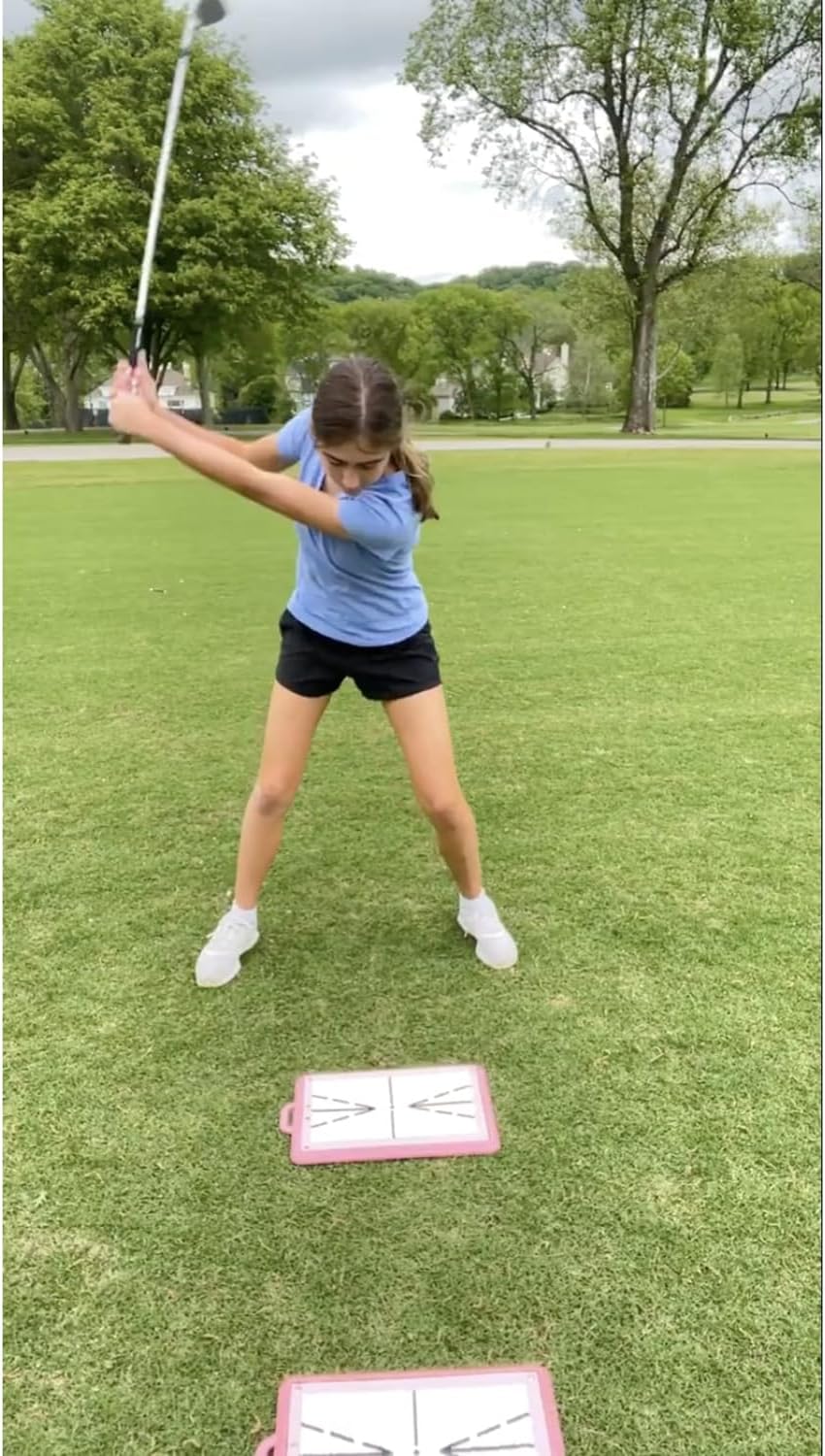 Birdie Bath Birdie Golf: Premium Swing Training Mat - Blush Pink Edition - Get Instant Feedback & Improve Swing Consistency Indoors & Outdoors, Portable 19.25x12.3 Mat