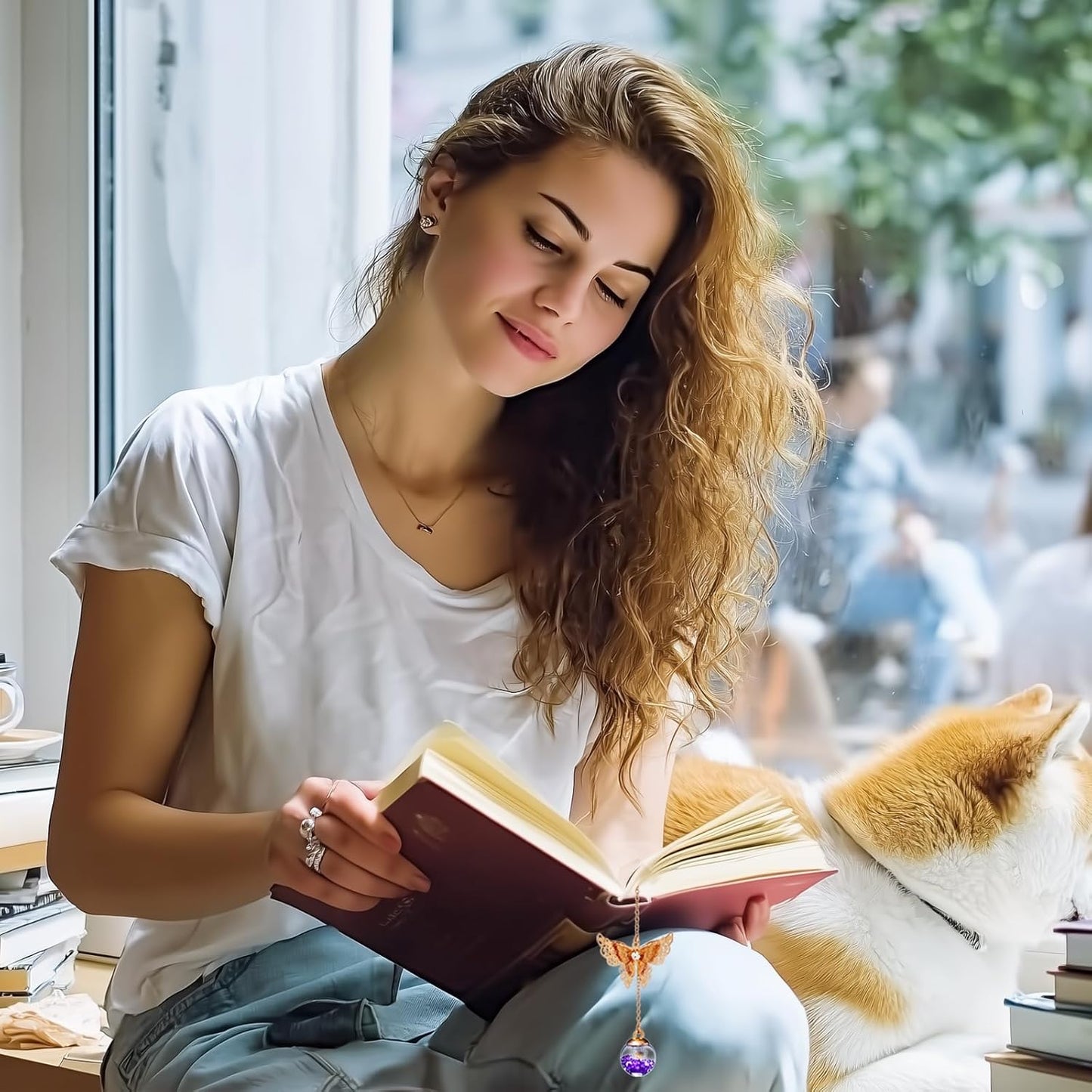 Metal Feather Bookmark with Butterfly Charm – Christmas Gifts for Women, Teachers & Book Lovers – Stocking Stuffers, Secret Santa, Birthday & Holiday Gift Box