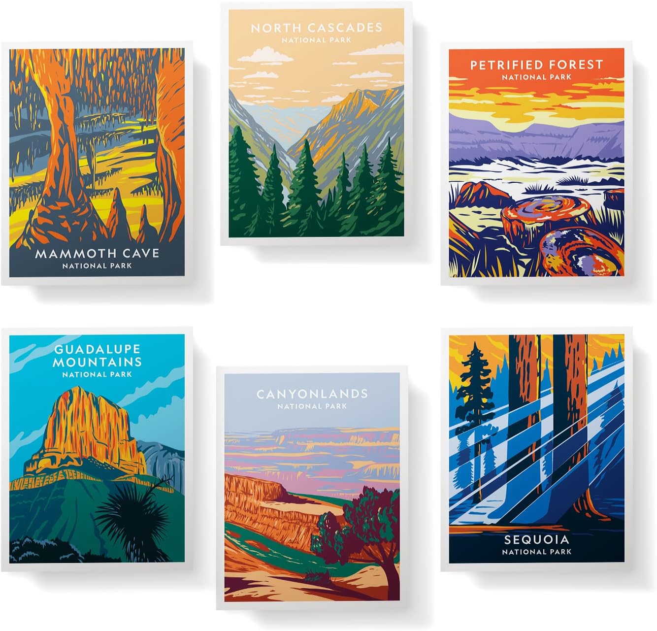 Twigs Paper - Assorted Nature National Parks Greeting Cards - Stationery Cards with Envelopes - Thank You and Blank Note Cards - Greeting Cards for All Occasions - Made in USA (5.5 x 4.25, Set of 12)