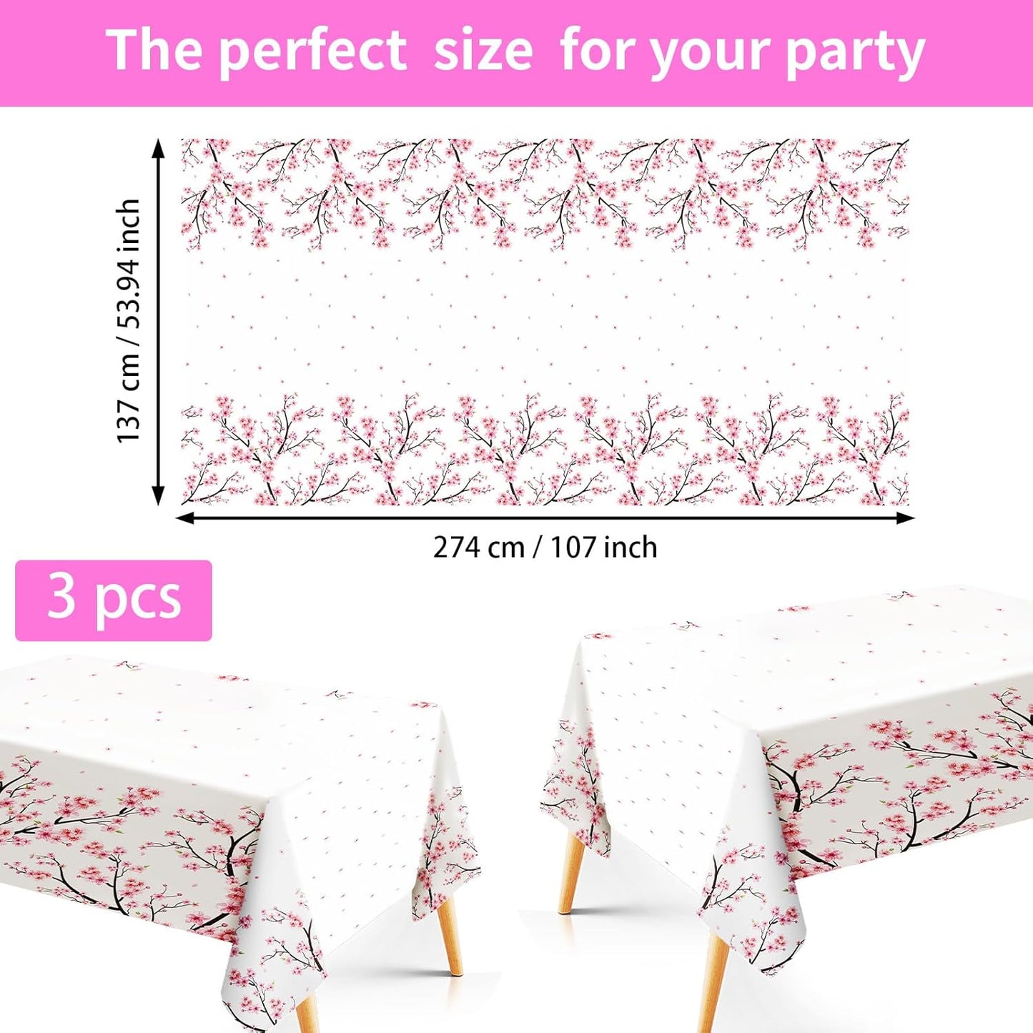 Grencian Cherry Plastic Tablecloth