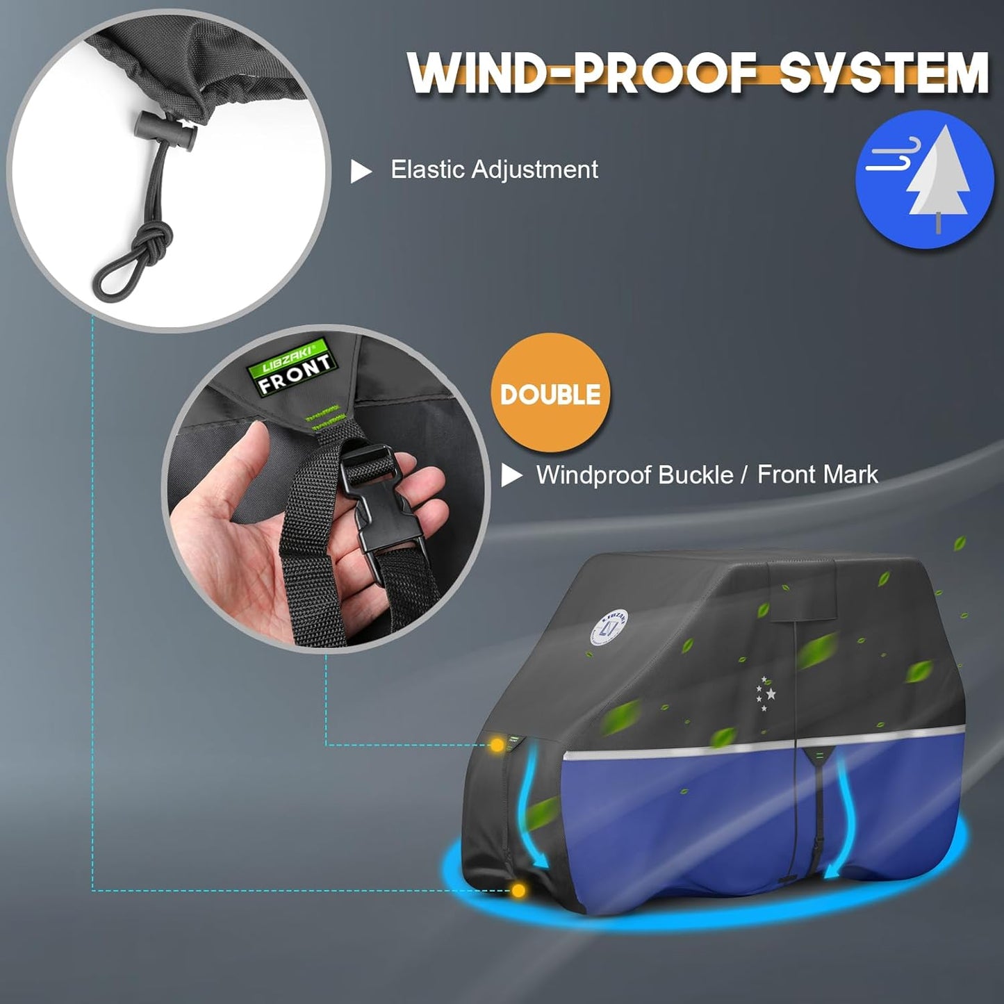 Waterproof Golf Cart Cover, Heavy Duty Marine Grade Fabric, Universal Fits for Most Brand 2/2+2/4+2 Passengers Yamaha, Honda, Club Car, EZGO Golf Cart