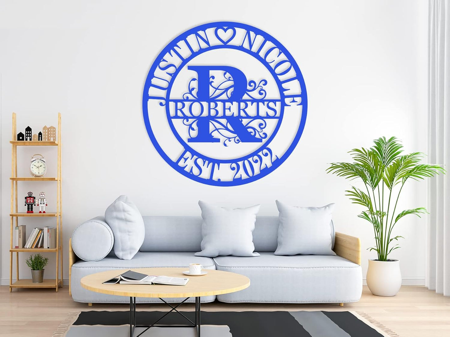 Personalized Metal Sign, Split Letter Monogram Sign, Personalized Family Name Sign, Established Family Signs, Monogram Wall Decor, Last Name Sign, Custom Wedding Anniversary Metal Sign Gifts...