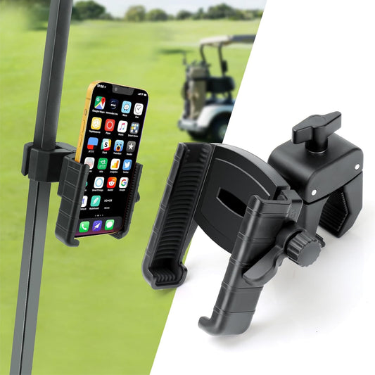 Golf Cart Phone Holder, Cell Phone Holder Mount Compatible with EZGO/Club Car/Yamaha, Universal Compatible with iPhone Galaxy Google Pixel, Golf Cart Accessories Fit for Smart Phones, Black
