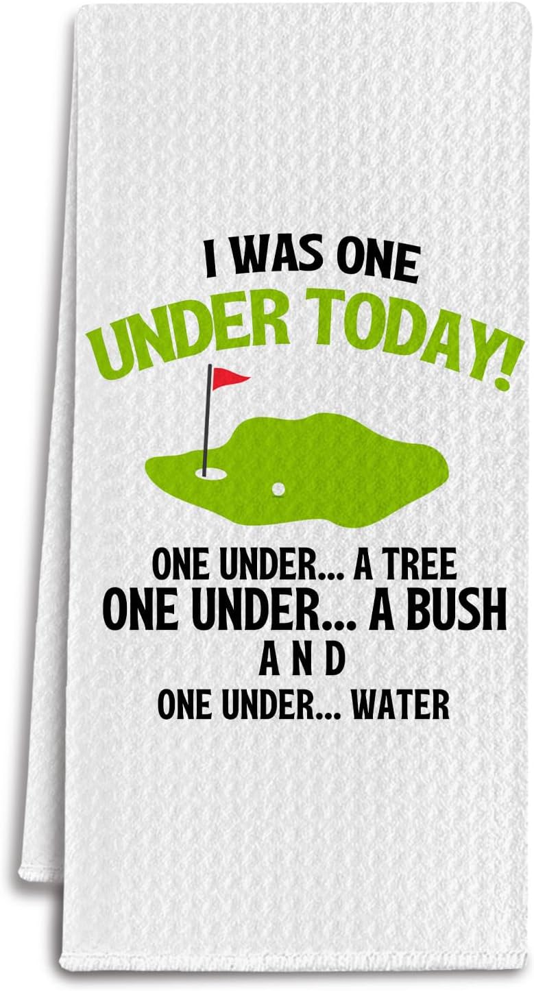 Funny Golf Kitchen Towels, Gift for Golfers Dish Tea Towels for Kitchen Decor, Golfing Gift for Men Women Decorative Hand Towel for Bathroom, 16x24 Inches