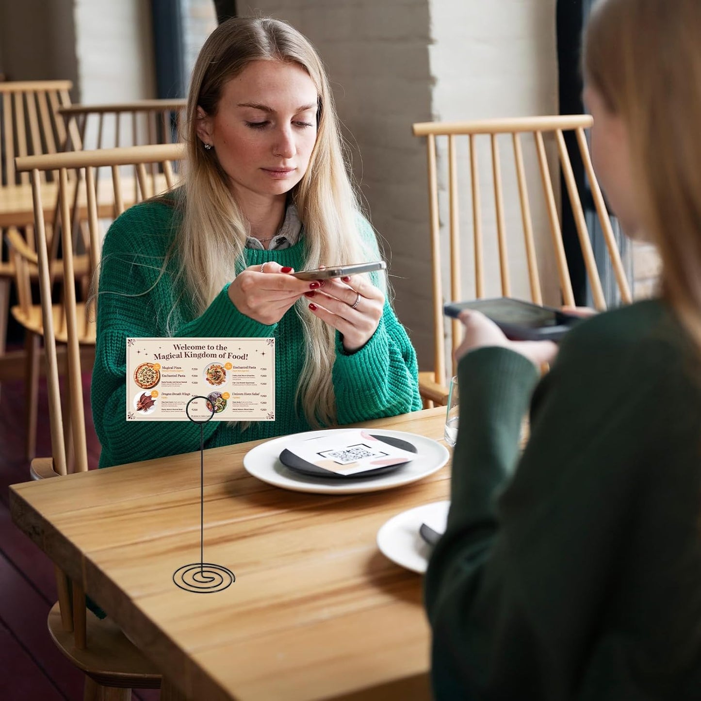 24 Pack 8.67 Inch Table Number Holder, Wire Photo Holder for Table, Name Menu Clips, Memo Note Cards Stand for Wedding Reception Anniversary Birthday Centerpieces (Black)