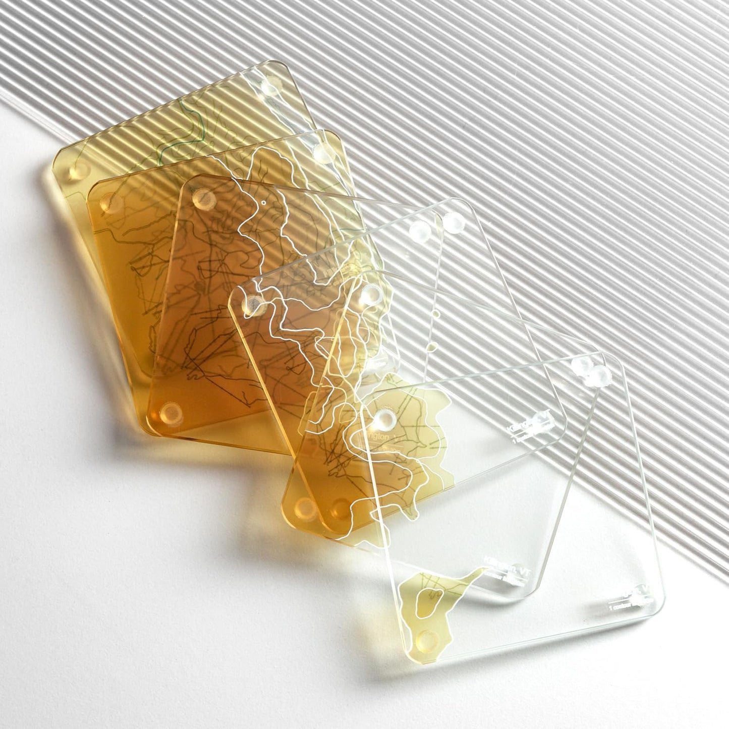 Killington, VT 3D Contour Map Glass Drink Coasters of Mountains, Ski Resort, Set of 6 with Holder, Housewarming Birthday Gifts, Home Décor