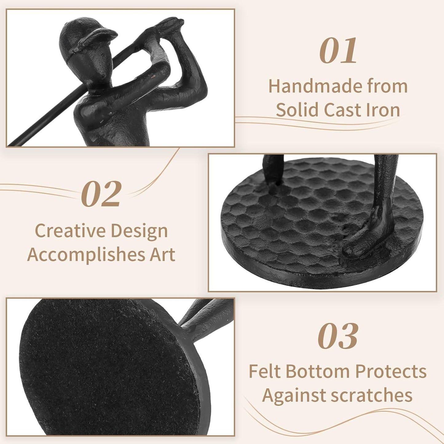 Sziqiqi Unique Golf Gifts for Men: Golf Gift for Dad Golfer Grandpa Boss Golf-Lover Son Friend Best Golf-Themed Gift for Christmas Valentines Birthday Fathers Day - Cool Golfer Statue for Him