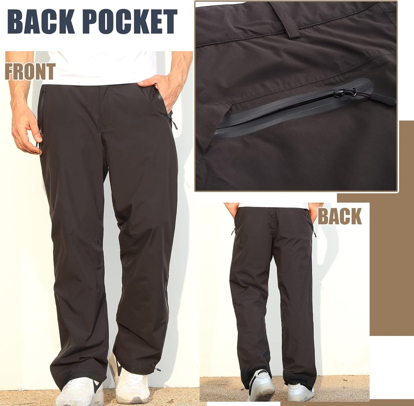 K.E.J. Golf Rain Jacket for Men Waterproof Raincoat Lightweight Jacket Golf Suit for Hiking Cycling Running Camping Traveling