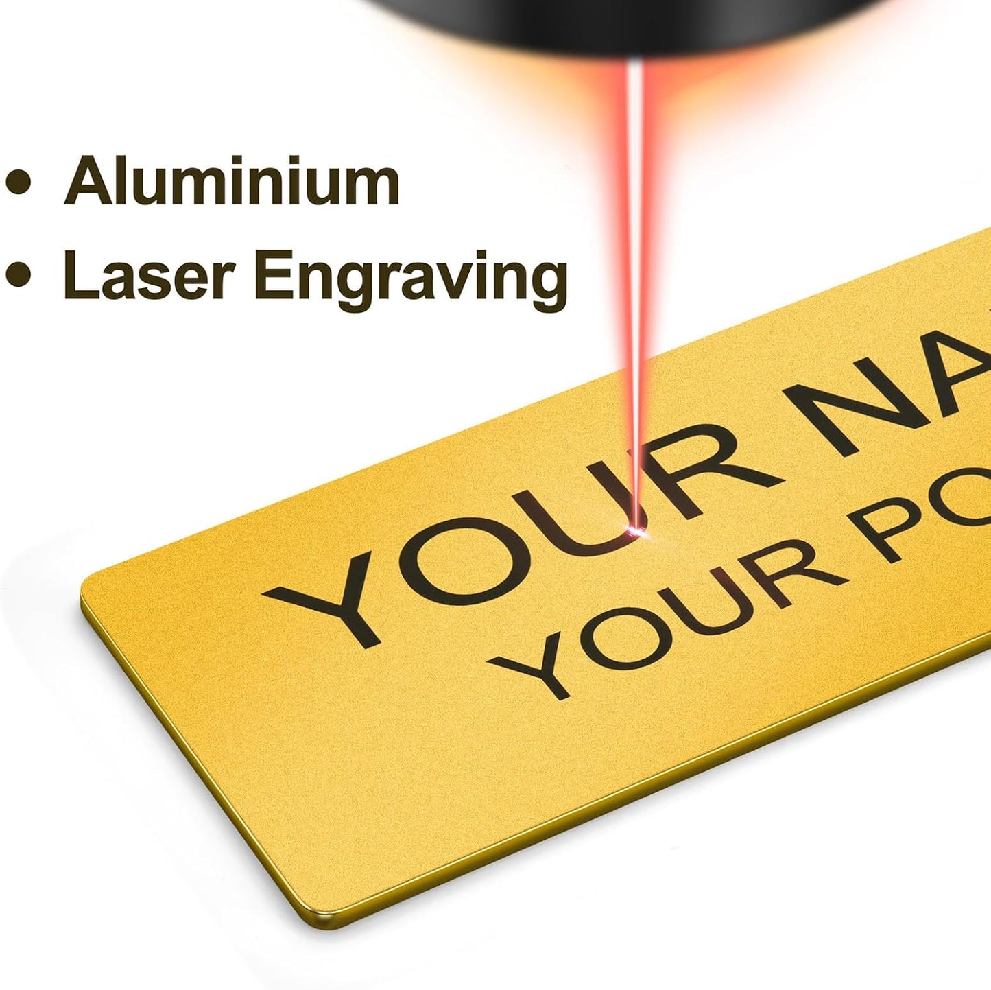 Metal Personalized Name Plate for Office Desk and Door - Aluminum Custom Name Plate and Plaque for Office Sign and Decor Accessories Gift for Teacher, Employee, Worker