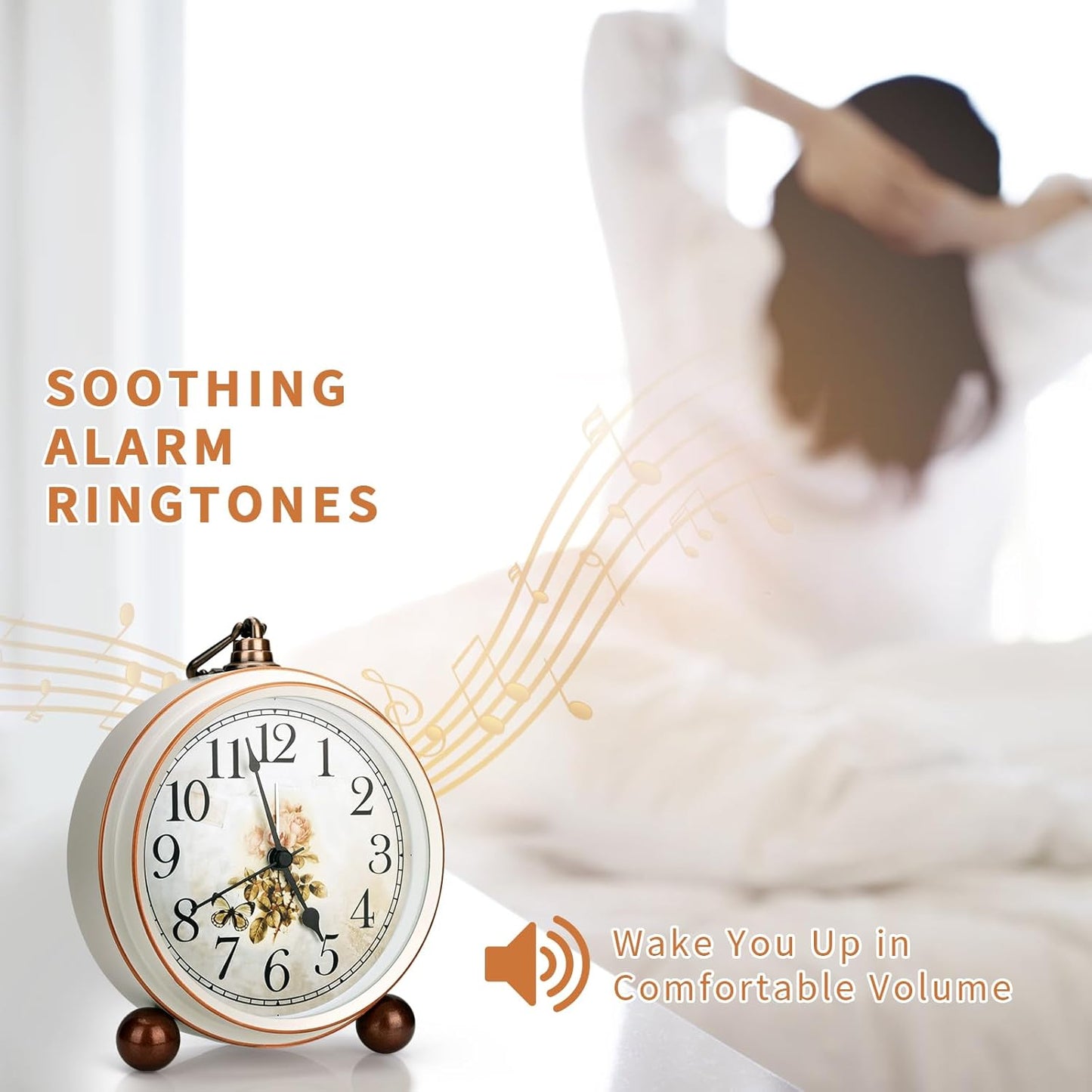 Maxspace Classic Vintage Analog Clock - Elegant and Decorative With Distressed Metal Frame for Office, Living Room or Bedroom - Silent Non-Ticking